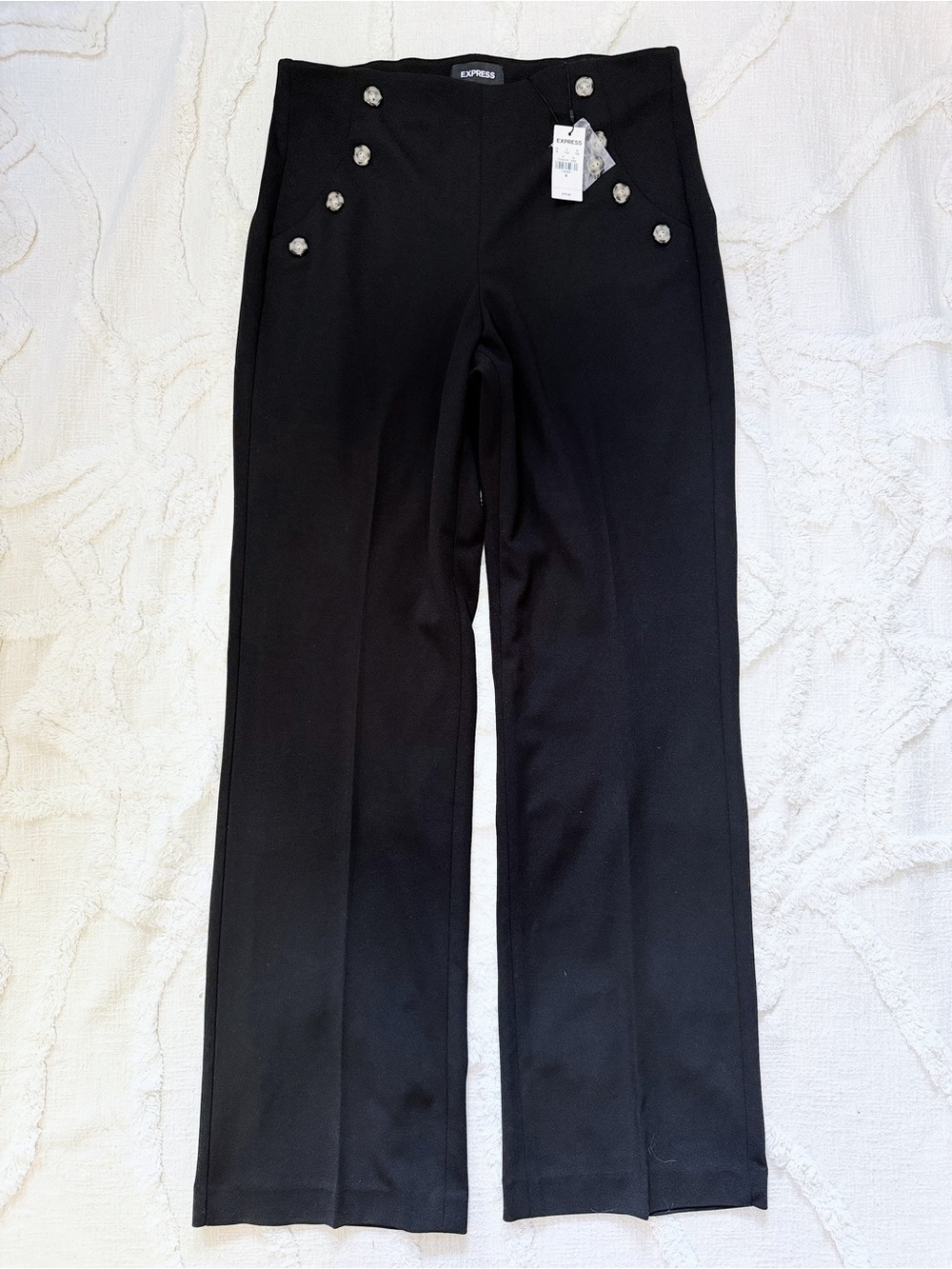 NWT Express Black High Rise Sailor Wide Leg Pants Medium